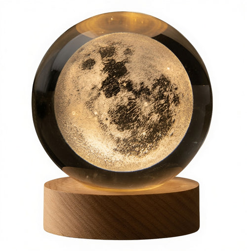 Lámpara Esfera Cristal 3D Luna